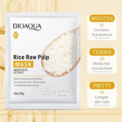Velo Mascarilla Hidratante De Arroz Reduce Poros Bioaqua 25g Todo Tipo De Piel