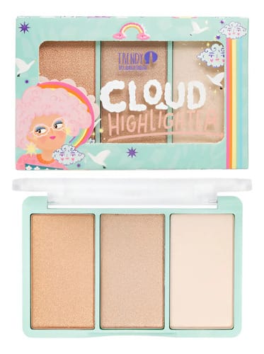 Trendy Iluminador En Trío Cloud Tono Del Maquillaje Rosa Tornasol Dorado Plateado