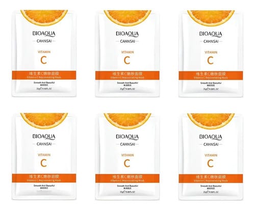 Kitx6 Velo Mascarilla Hidratante Bioaqua Vitamina C Todo Tipo De Piel