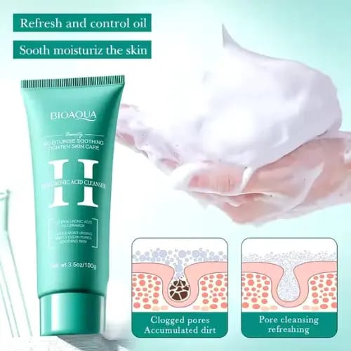 Gel Limpiador Espuma Facial Acido Hialuronico Hidrata Todo Tipo De Piel Día/noche