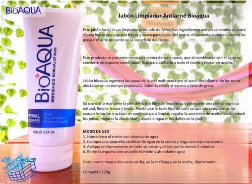 Jabón Antiacné Bioaqua Pure Skin Para Control De Grasa Y Poros