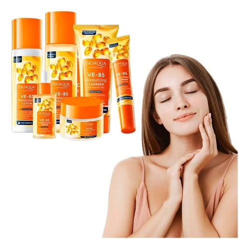 Bioaqua Kit De Skincare De Vitamina E Y B5 Para Rutina Facia Todo Tipo De Piel Día/noche