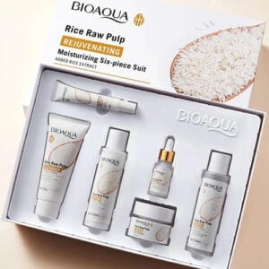 Kit Facial Arroz Aclarante Antiedad Skincare X 6 Bioaqua