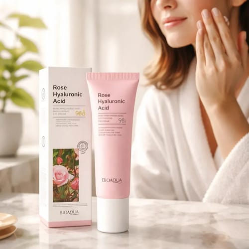 Crema Contorno De Ojos Con Extracto De Rosas Y Acido Hialurónico Bioaqua Todo Tipo De Piel Día/noche