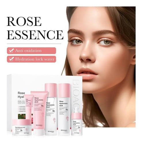 Kit Skincare Para Belleza Facial Rosas + Acido Hialuronico