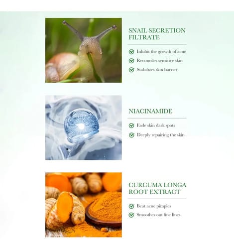 Set 3 Serum Facial Nicontinamida Curcuma Caracol Bioaqua Todo Tipo De Piel Día/noche