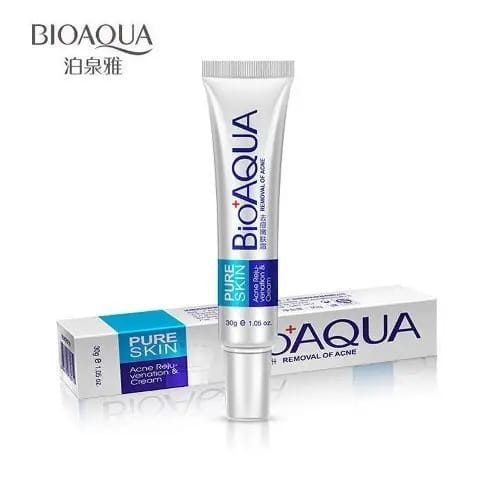Crema Acne Cream Bioaqua Pure Skin Para Piel Grasa De 30g Grasa