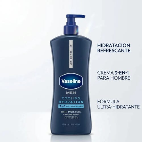 Vaseline Men Crema Corporal Cooling Hydration De 600ml Fresca