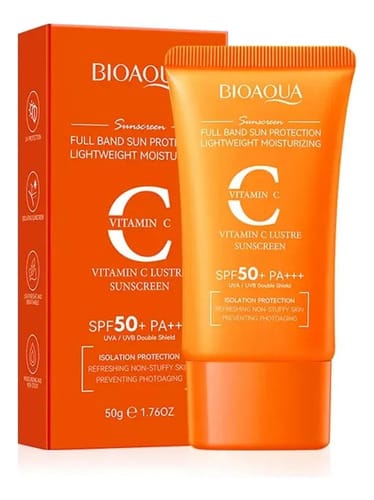 Bloqueador Solar Vitamina C Bioaqua Spr 50+ Facial 50ml