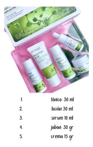 Kit Mini De Cuidado Facial Viajero Acido Salicilico Bioaqua