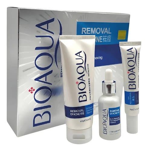 Kit Antiacné Bioaqua X3 En Caja De Lujo | Control Sebo