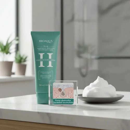 Gel Limpiador Espuma Facial Acido Hialuronico Hidrata Todo Tipo De Piel Día/noche