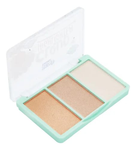 Trendy Iluminador En Trío Cloud Tono Del Maquillaje Rosa Tornasol Dorado Plateado