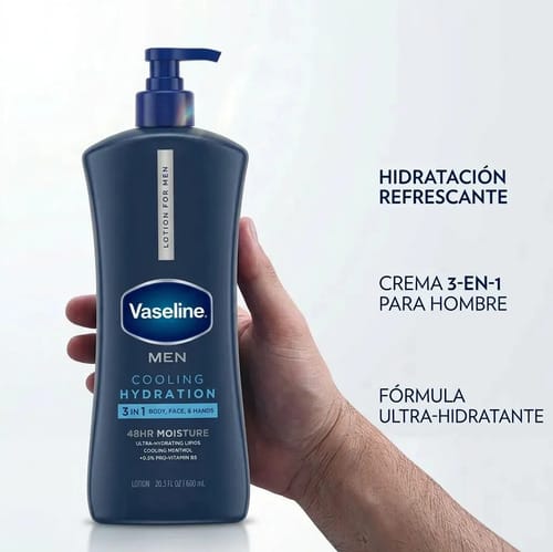 Vaseline Men Crema Corporal Cooling Hydration De 600ml Fresca