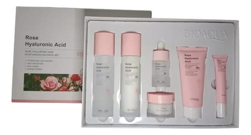 Kit Skincare Bioaqua Agua De Rosas Con Ácido Hialurónico