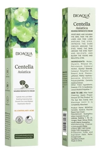 Crema Contorno Ojos Bioaqua Centella 20 Ml 15+ Todo Tipo De Piel