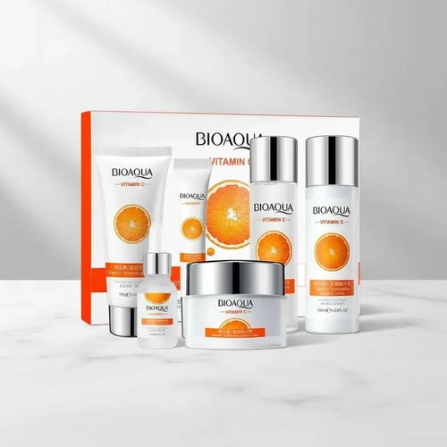 Skincare Bioaqua Set De Vitamina C Y Extracto De Naranja Para Cuidado Y De La Piel Quita Manchas Para Todo Tipo De Piel