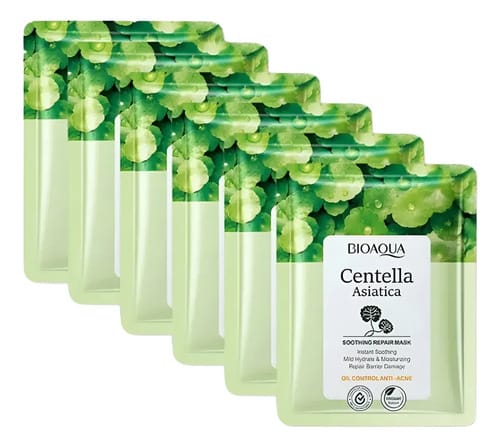 Kit X6 Velo Mascarilla Hidratante Bioaqua Centella Asiática