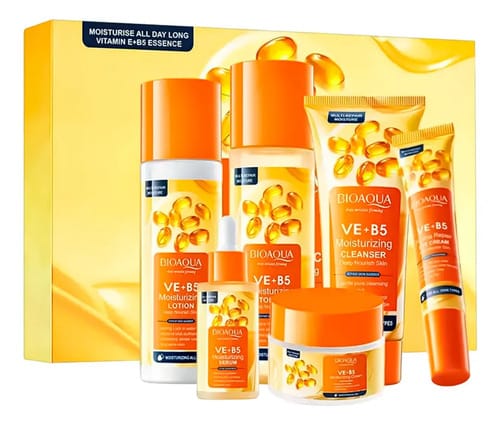 Bioaqua Kit De Skincare De Vitamina E Y B5 Para Rutina Facia Todo Tipo De Piel Día/noche