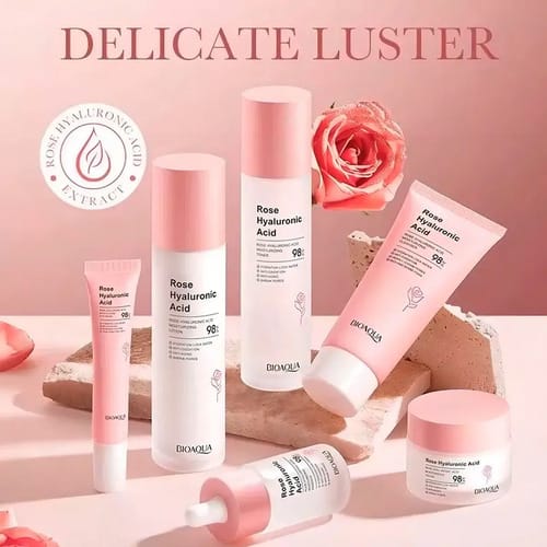 Kit Skincare Bioaqua Agua De Rosas Con Ácido Hialurónico