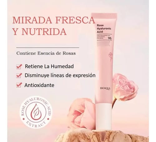 Contorno Ojos Bioaqua Rosas Y Ácido Hialurónico 20g Todo Tipo De Piel Día/noche