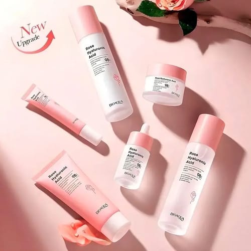 Kit Skincare Bioaqua Agua De Rosas Con Ácido Hialurónico