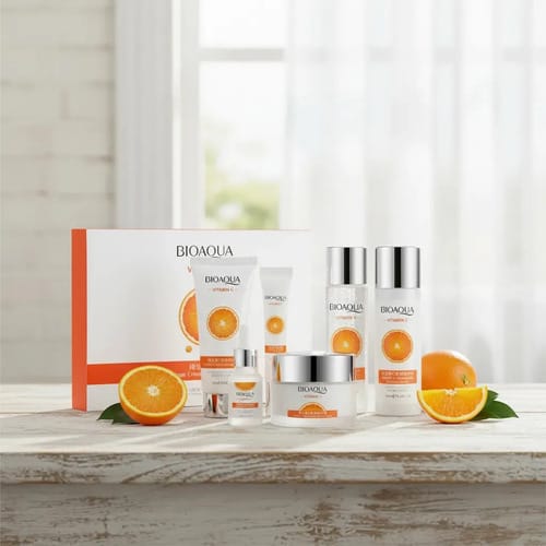 Skincare Bioaqua Set De Vitamina C Y Extracto De Naranja Para Cuidado Y De La Piel Quita Manchas Para Todo Tipo De Piel