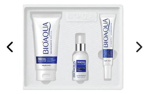 Kit Antiacné Bioaqua X3 En Caja De Lujo | Control Sebo