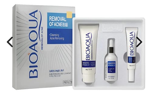 Kit Antiacné Bioaqua X3 En Caja De Lujo | Control Sebo