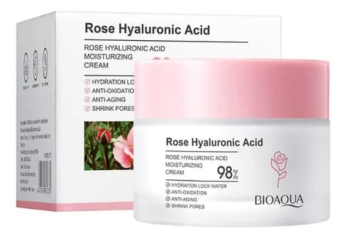 Crema Bioaqua Rosas Ácido Hialurónico Piel Todo 50ml Todo Tipo De Piel Día/noche