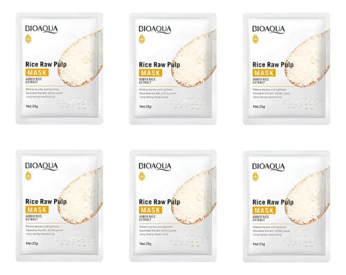 Kit X6 Velo Mascarilla Hidratante Arroz Reduce Poros Bioaqua