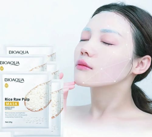 Kit X6 Velo Mascarilla Hidratante Arroz Reduce Poros Bioaqua