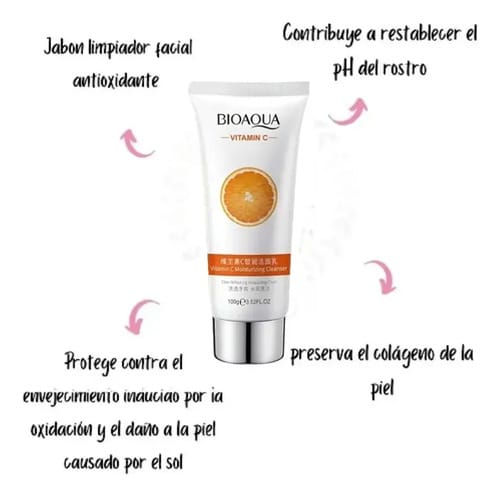 Jabón Facial Vitamina C Bioaqua Aplicación Día/noche Todo Tipo De Piel