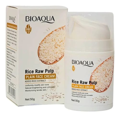 Crema Facial De Pulpa Cruda De Arroz Bioaqua Momento De Aplicación Día/noche Tipo De Piel Todo Tipo De Piel