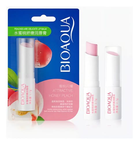 Labial Bálsamo Bioaqua Humectante Reparador Aroma Durazno Labios Suaves Y Protegidos Hidratación Duradera