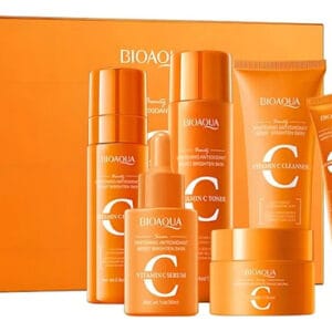 Kit Skincare Facial 6 Piezas Vitamina C Acido Con Hialuronico Bioaqua
